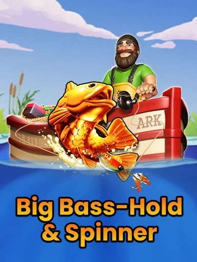 Pescador, barca y pez en Big Bass-Hold & Spinner.