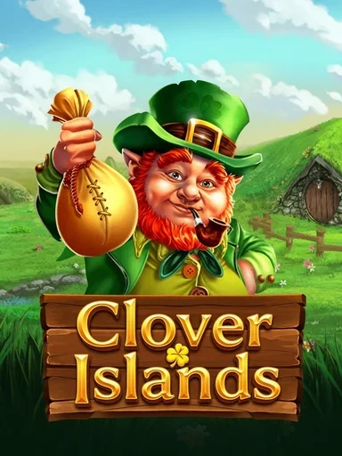 Duende con una bolsa dorada y colinas verdes en Clover Islands.