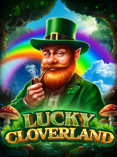 Duende de sombrero verde y arcoíris en Lucky Cloverland.