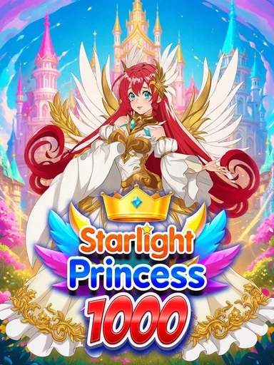 Heroína alada y corona en Starlight Princess 1000.